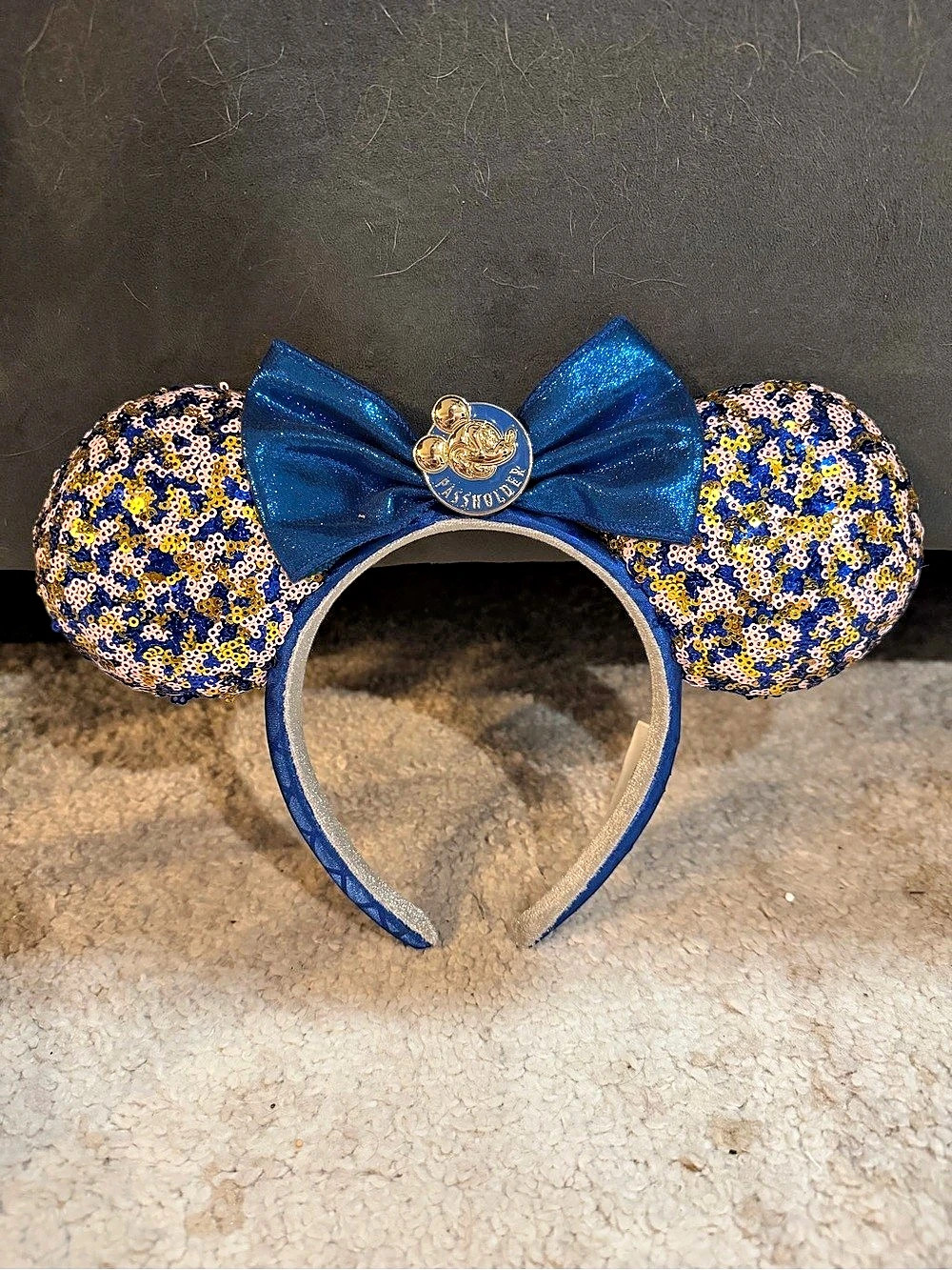 Disney Blue Floral Minnie Mouse Ears NWT